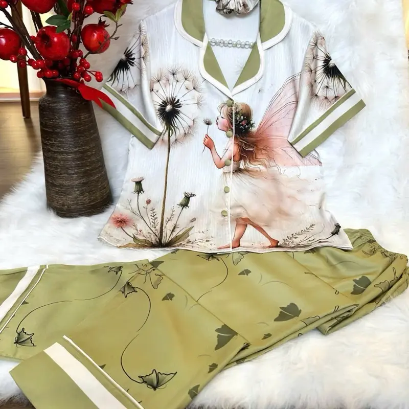 Pajamas & Loungewear K10_ LATIN SPK dầy mượt mịn màng thiết kế sinh động trẻ trung Tay ngắn Tay dài size 55-75kg WOMEN Đồ ngủ nữ Bộ Mặc Nhà 0