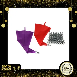 Set 50 in 1 Silikon Piping Bag Segitiga Reusable Kantung Piping Bag untuk Kue Dekorasi