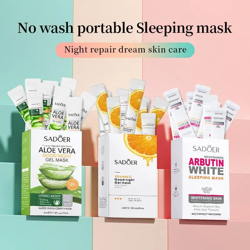 20pcs/Box Nicotinamide Whitening Sleeping Facial Masks Collagen Firming Mask Brightening Moisturizing skincare Face Mask for Beauty