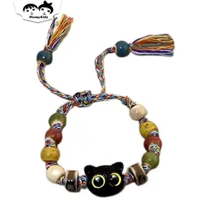 COD Gelang Vintage Motif Black Cat Karakter Kucing Untuk Pria & Wanita GLG20