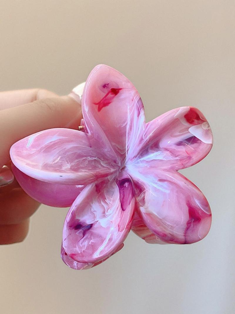 Product Introduction of Cute Flower Design Hair Claws, Colorblock & Tie Dye & Floral Pattern Hair Claws, Fashion Hair Accessories for Women & Girls 5