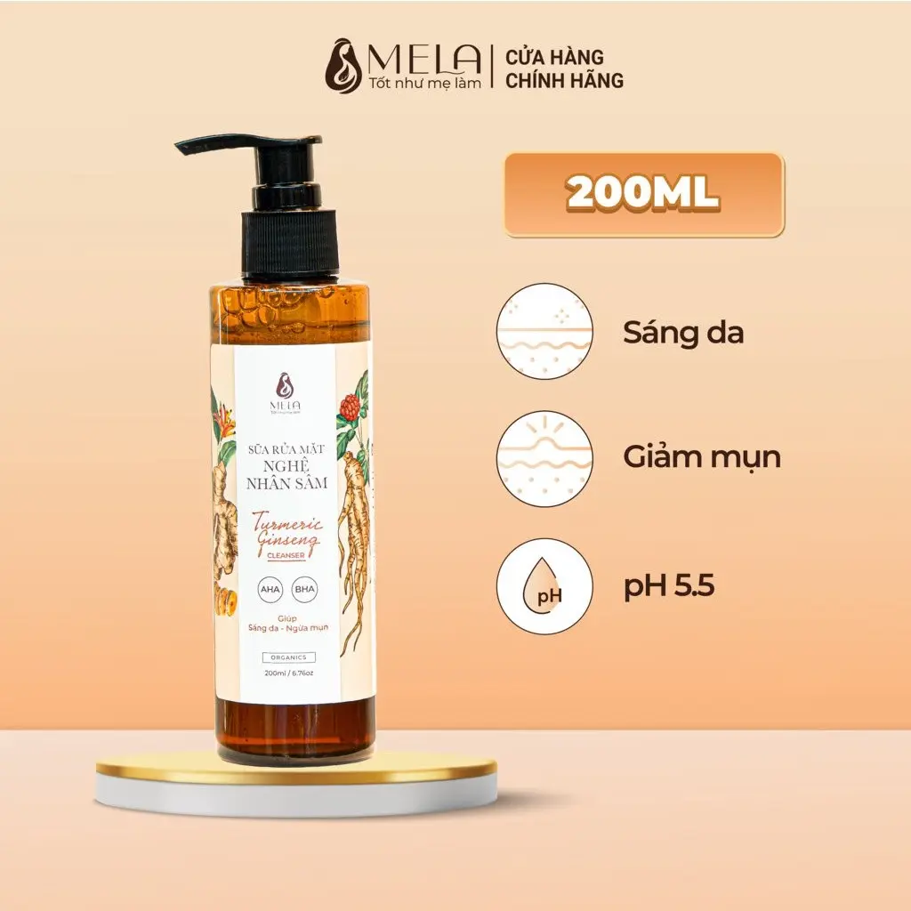 Sữa Rửa Mặt Nghệ Nhân Sâm 200ml dành cho da mụn - cholonmp