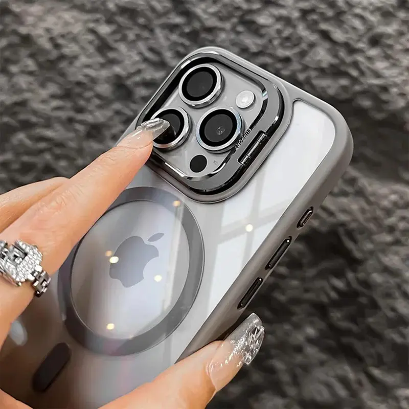 Clear Magnetic Case with Camera Kickstand for iPhone 16 15 14 13 12 Pro Max Compatible with Mag Safe Military-Grade Protective Case Cover Drop Protection 4