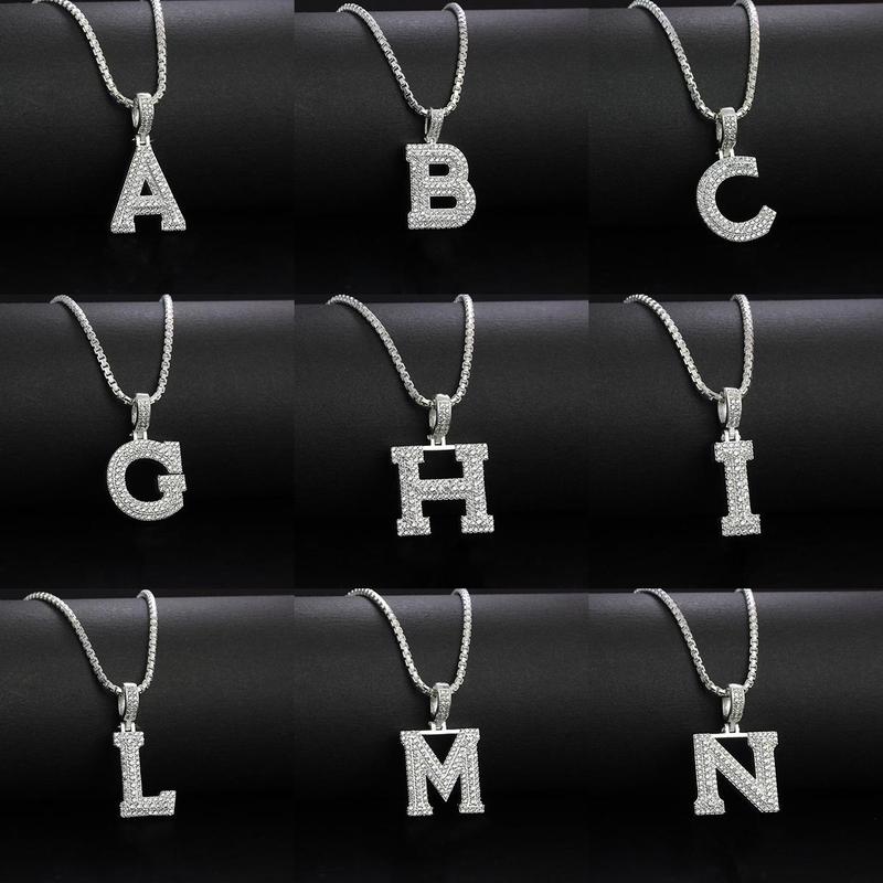 Dây chuyền chữ cái bạc cho nam theo tên đính đá DCA0076 Trang Sức TNJ
