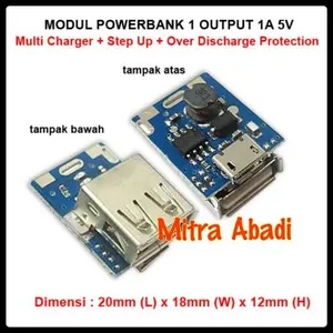 Modul Powerbank 1 OUTPUT 1A 5V Over Discharge Protection