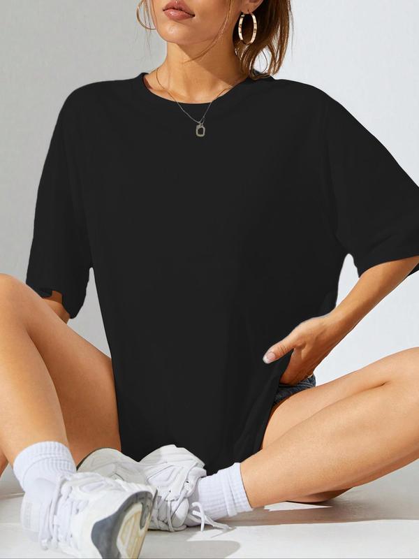 Women's Letter & Figure Print Round Neck Graphic Baby Tees Y2k Tee, Casual Streetwear Star Print Half Sleeve Oversized T Shirt for Summer, T Shirts for Women, Graphic Tee, Summer Clothes, Clothing 1
