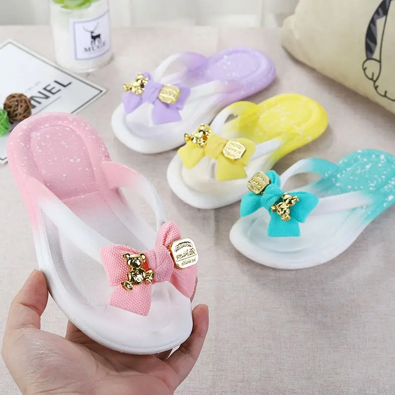 Dép Lê Trẻ Em, Dép Xỏ Ngón Mới Mùa Hè, Giày Đi Biển Bé Gái, Có Nơ, Chống Trượt, Thích Hợp Cho Bé Gái Và Phụ Nữ, Năm Phát Hành: 2024