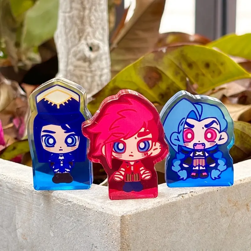New Hot Arcane Stand Acrylic Brick Figure Display Anime Goods Collection Desk Decoration Ornament Accesorios Caitlyn Toy Model