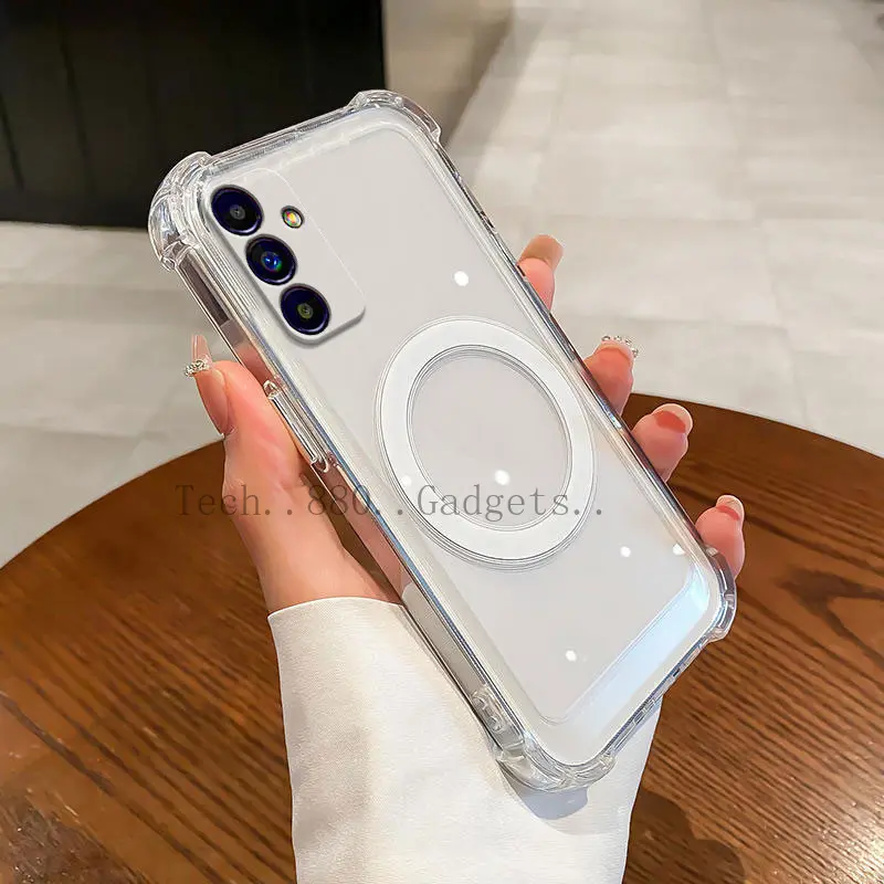 Sarung untuk Samsung A34 5G A54 5G A35 5G A55 5G Sarung Telefon Mudah Alih TPU Bersadur Elektronik Empat Penjuru Perlindungan Lensa Tepi Semua Termasuk Kalis Kejutan Penutup Belakang Jatuh Dengan Cincin Sedut Magnetik Phone