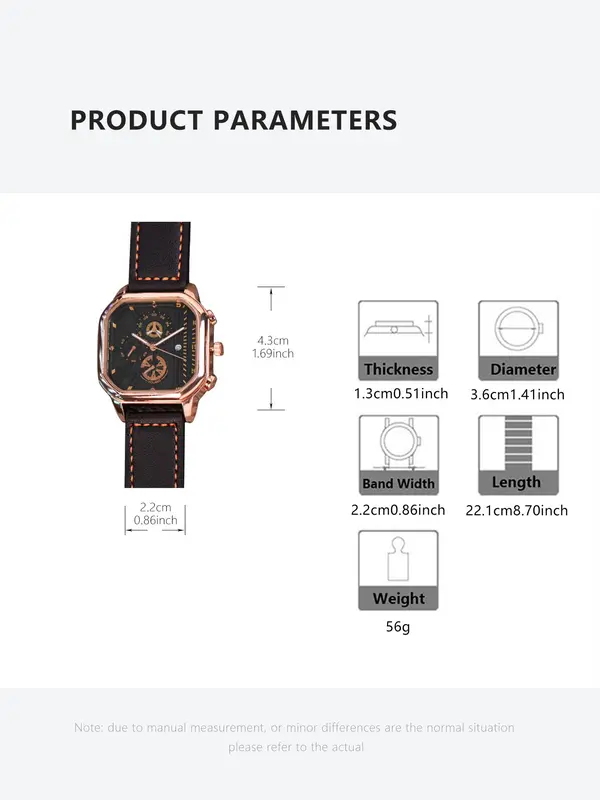 Men's Business Fashion Round Dial Analog Quartz Watch, Fashion Watch for Party, Daily Clothing Decor, Trendy All-match & Exquisite Watch for Birthday Gift with Box 1
