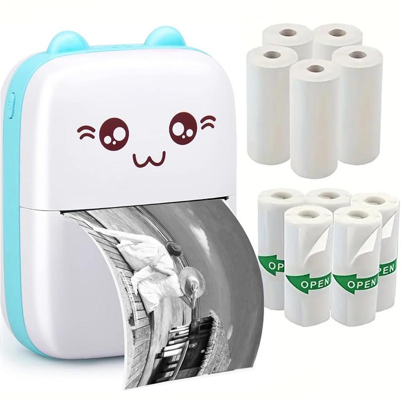 Portable Mini Thermal Printer, 1 Count Instant Photo Printer With 10 Rolls Paper, Small Bluetooth-compatible Wireless Multi-purpose Photo Printer, Back to School Essentials, Stocking Fillers Gift 4