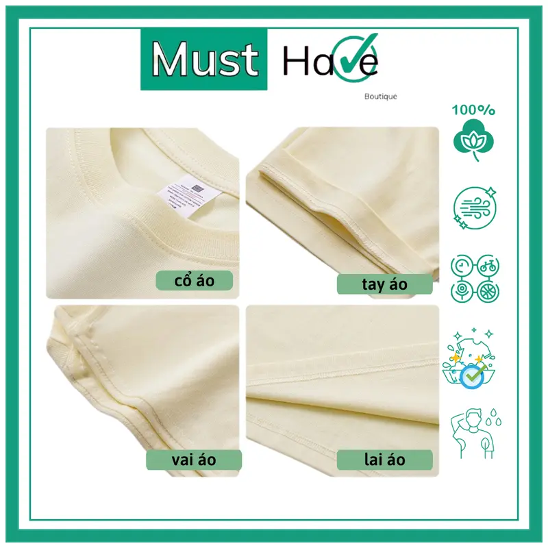 Áo thun, áo phông trơn Must Have Unisex 100% cotton form rộng, thời trang xu hướng cá tính, dễ thương Cổ Tròn Menswear 8