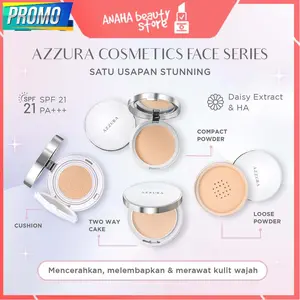 AZZURA Makeup Series Loose Powder Compact Powder Luminous Cushion Two Way Cake Wajah