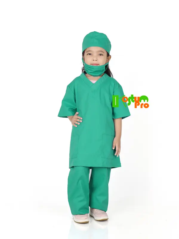 KOSTUM DOKTER BEDAH UK 4 8 TAHUN WARNA HIJAU TOSCA / BAJU DOKTER BEDAH SURGEON COSTUME Anak 1