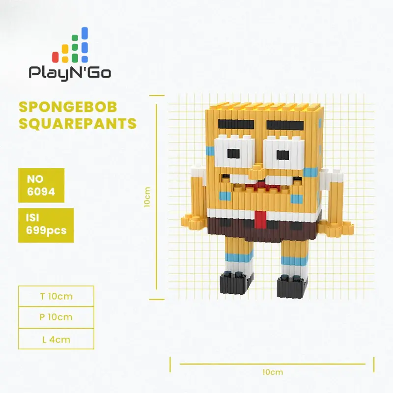 Original Nano Blocks Bricks SPONGEBOB & Friends 3D, Mainan Blok Susun, brick spongebob, Dekorasi Hiasan Karakter Animasi, hadiah Kado Anak 4