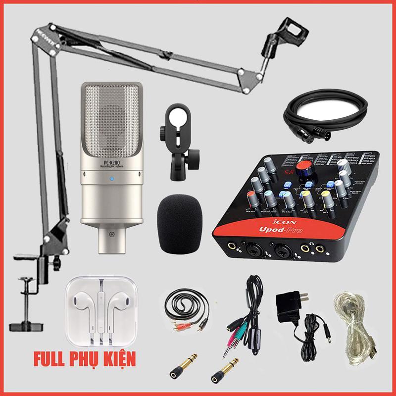 BỘ MIC LIVESTREAM SOUND CARD ICON UPOD PRO+ MICRO PC K200 BẢN MỚI