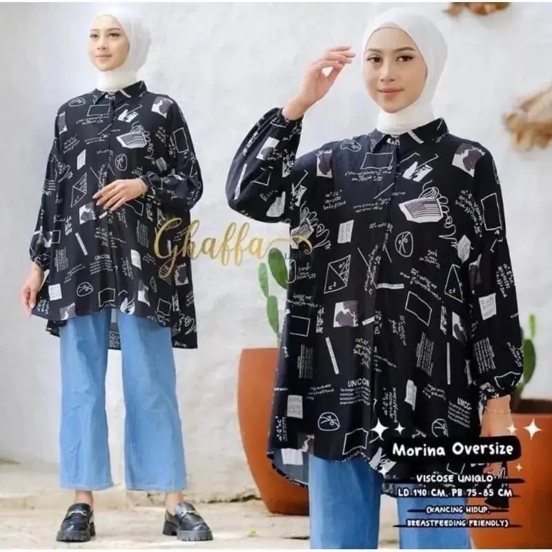 KEMEJA OVERSIZED RAYON MOTIF TERBARU | Atasan Vintage Oversize Wanita Terlaris|Kemeja Hawaii Muat Jumbo| Nyaman dipakai Part 1 Katun Santai Santai Panjang viral 0