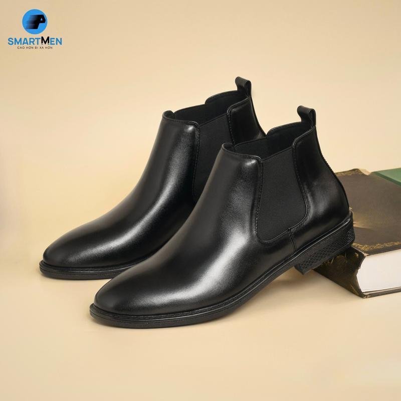 Giày Chelsea boot nam da bò thật GD333-D Smartmen - Tăng chiều cao 5cm