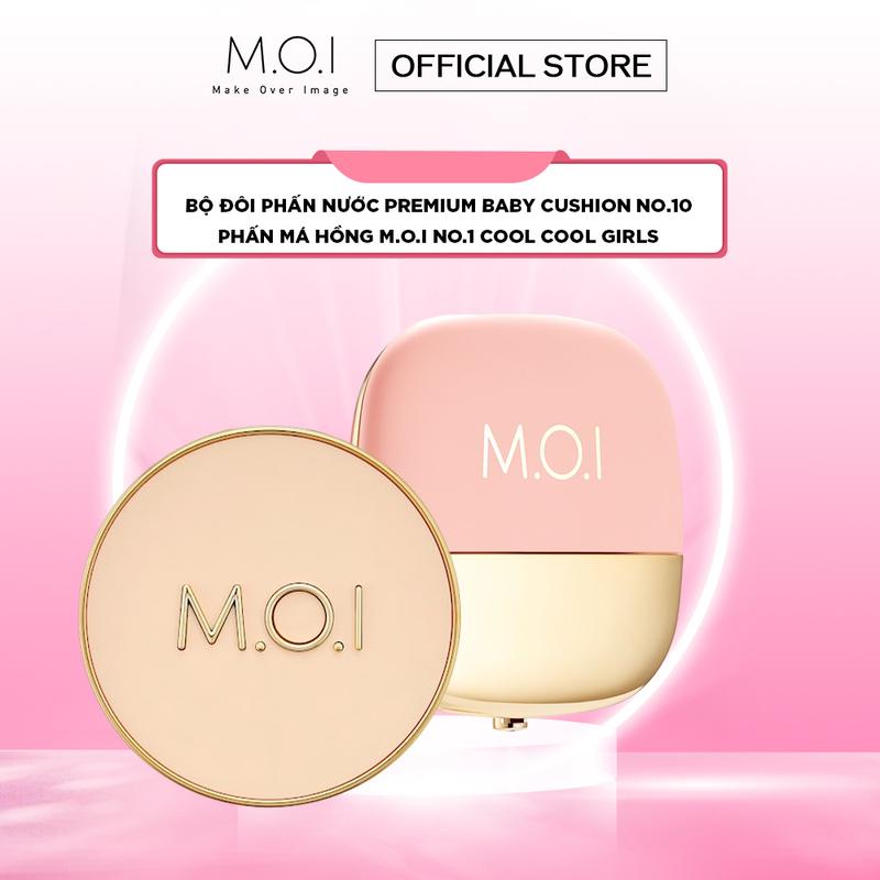 Bộ đôi Trang Điểm M.O.I Cosmetic Phấn nước Premium Baby Cushion và Phấn má hồng phiên bản giới hạn