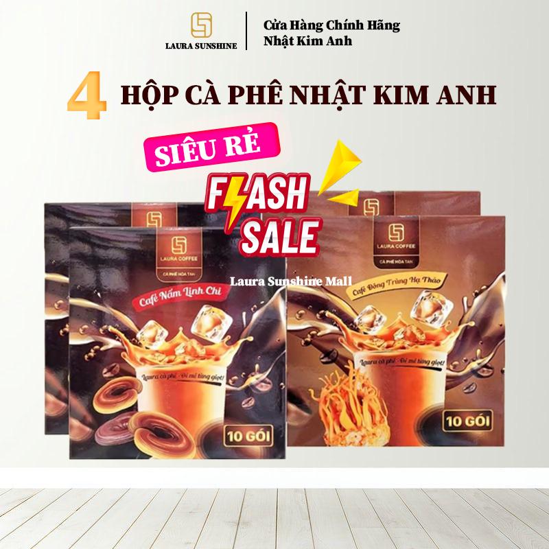 [SIÊU RẺ 4 Hộp 2 Vị ] Cafe Laura Nhật Kim Anh Đông Trùng + Linh Chi
