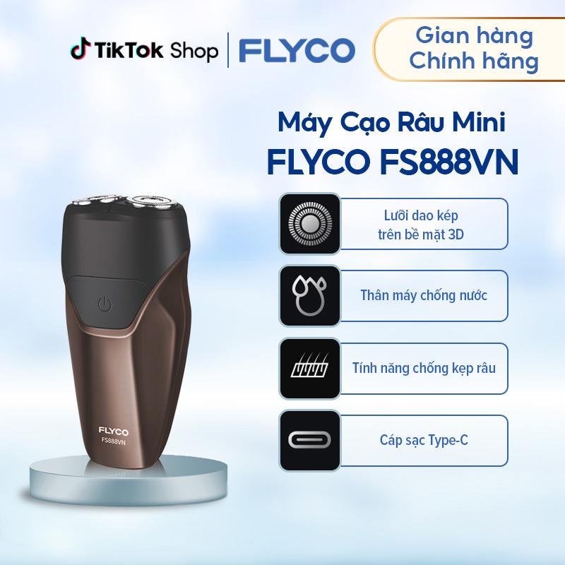 Máy Cạo Râu Flyco FS888VN 2 Lưỡi Kép Thân Máy Kháng Nước Sạc Nhanh 1 Giờ - Hàng Chính Hãng