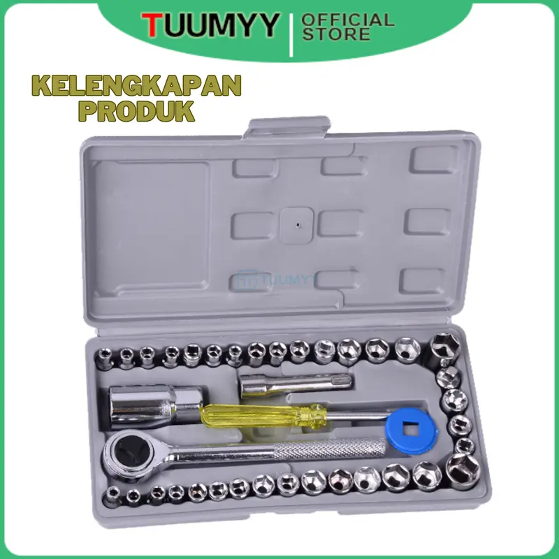 [COD] USA KUNCI SOCK SOKET SET 40 IN 1 KUNCI SOKET PAS - KUNCI PAS - JL-1040 1