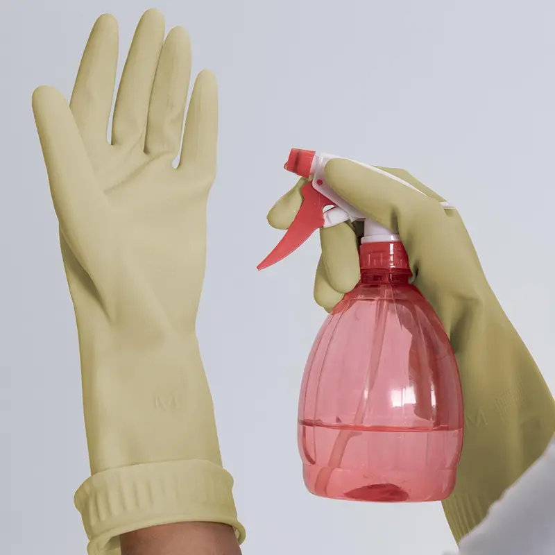 Latex Dishwashing Gloves, 2/4/10 Pairs Extended Non Slip Waterproof Cleaning Gloves, Household Cleaning Gadgets for Kitchen Garden 8
