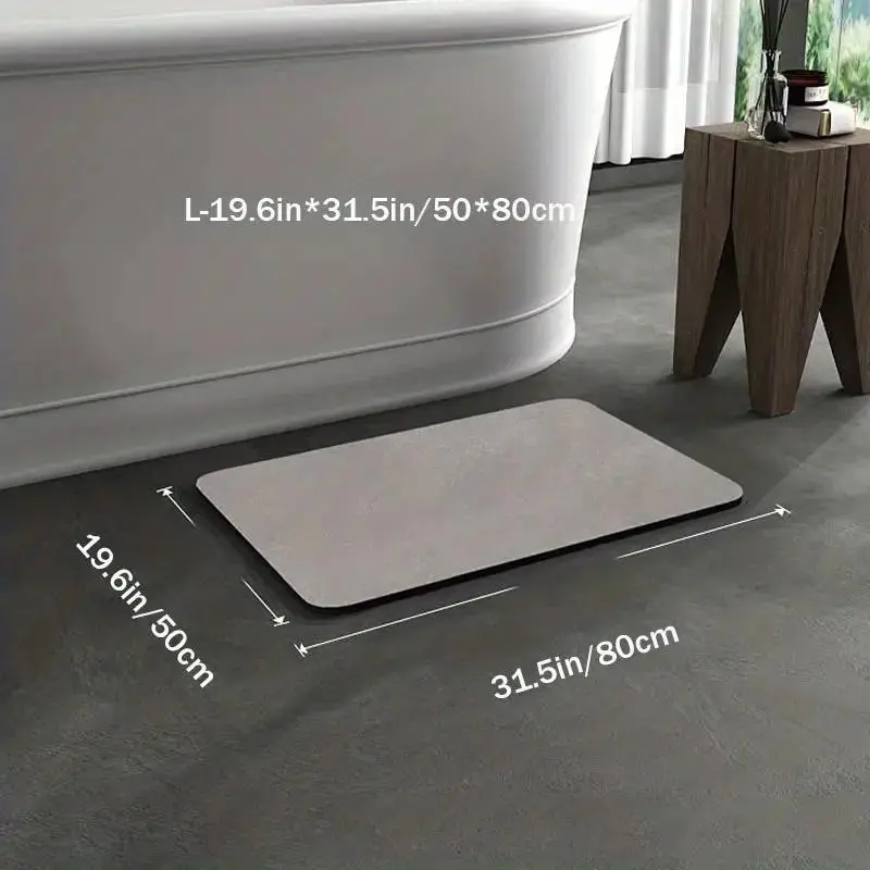 Diatomite Bath Mat, 1 Count Non-slip Quick Dry Bath Mat, Absorbent Bathroom Mat, Bathroom Accessories, Home Supplies 2