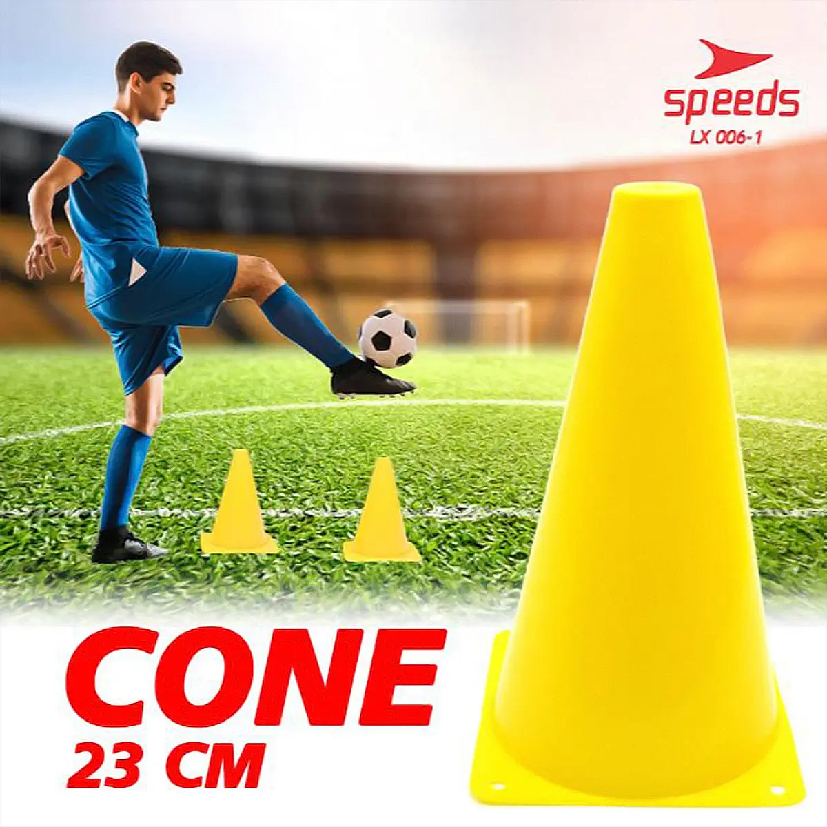 SPEEDS Cone Kerucut Marker Latihan Olahraga Futsal Sepak Bola 23cm Cones Sepak Bola, Basket, Futsal 006-1