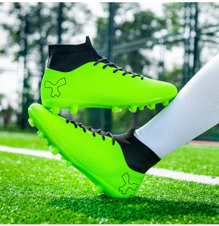 Product Introduction of In Stock Professional Soccer Shoes Teenagers Race Shoes Green Field Combat Boots Men's and Women's Football Boots 47 Soccer Shoes Boys and Girls Teenagers Students TF Broken Nail AG Long Nail Artificial Flat Leather Foot Training Transport 1