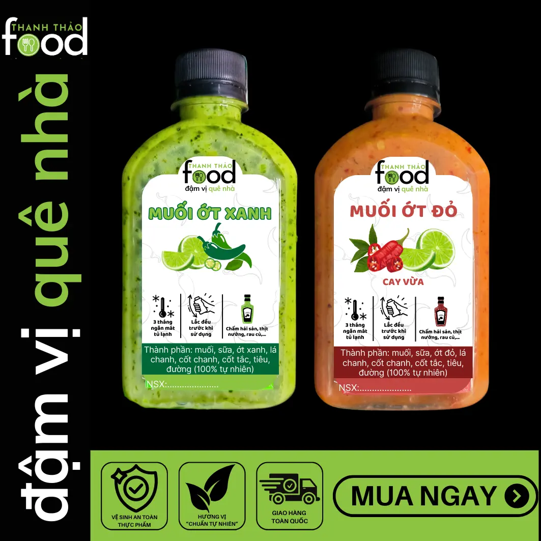 [TTFOOD] Nước Chấm Hải Sản Muối Ớt Xanh Muối Ớt Đỏ Vị Lá Chanh Non Thơm Nồng Cay Trọn Vị Gia Vị Nước Sốt muoi  ot