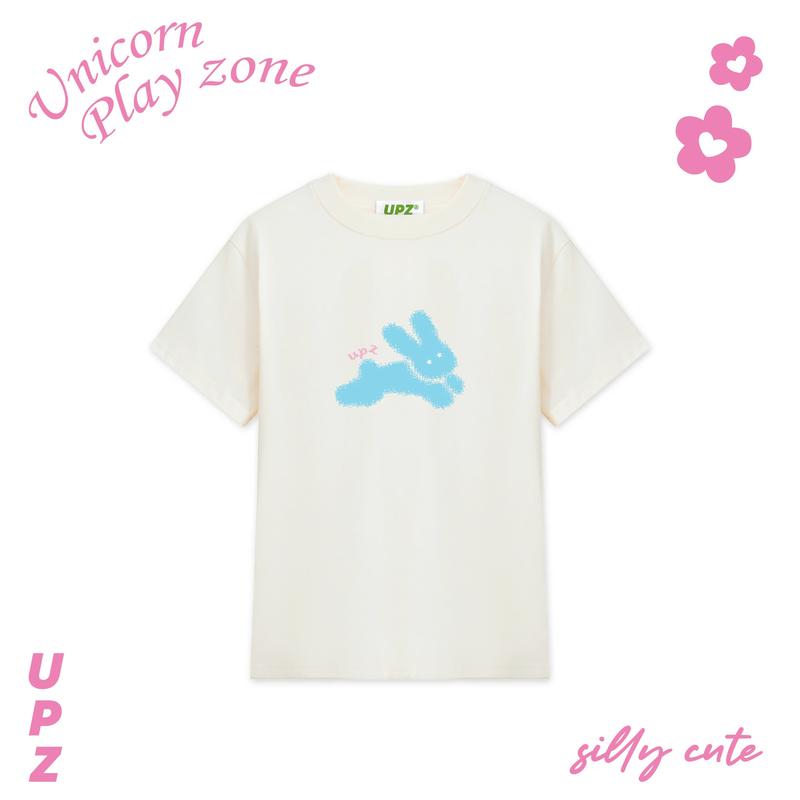 UPZ Áo Thun Baby Tee Nữ Local Brand Tay Ngắn Vải Cotton In Hoạ Tiết Thỏ Xinh (Hồng/ Đen/ Kem Sữa) 3