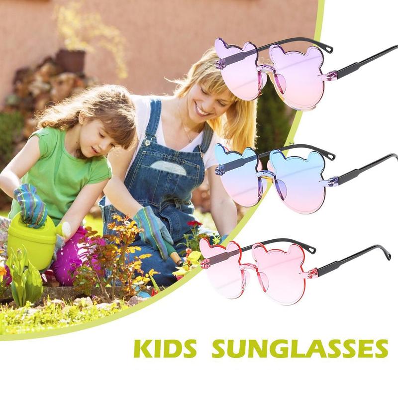 Korean Version Fashion Cute Gradient Color Bear Conjoined Piece UV Protection Children Sunglasses 1
