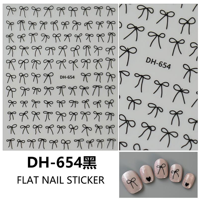  Miếng Dán Móng Tay Nơ Ruy Băng Trắng Sáng Bóng Thiết Kế Móng Tay Nghệ Thuật 3D Decal Can Đồ Trang Trí Ruy Băng Nơ Miếng Dán Làm Móng Tay Tự Làm 1 Tờ 