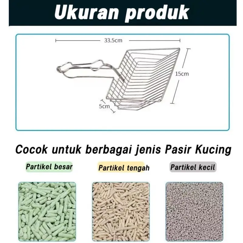 Serokan Pasir Kucing/Scoop Pasir Kucing/Sekop Debu Logam Kucing/Metal Kitten Sand Cleaner/Cat Litter Skoop/Serok Pasir Kucing 1