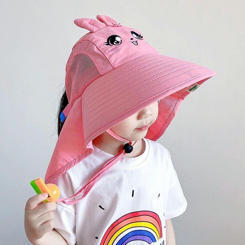 Mũ chống nắng cho bé trai bé gái đi biển đi biển chống tia UV có lưới thoáng mát mũ vành lớn siêu to rộng 2