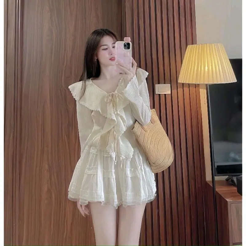 set váy voan tơ đùi mịn thoáng mát hai lớp 1