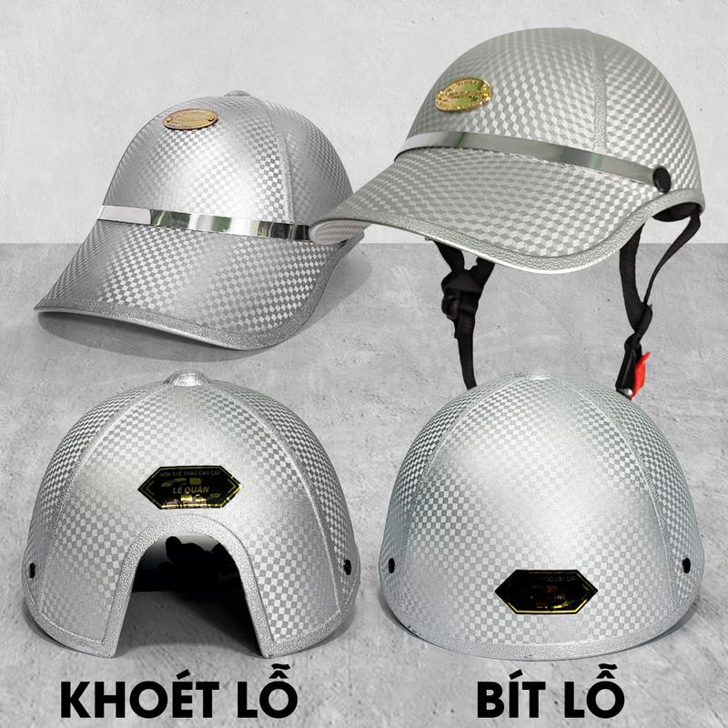 Mũ Bảo Hiểm Lưỡi Trai Caro Siêu Nhẹ - Nam Nữ Cột Tóc 0