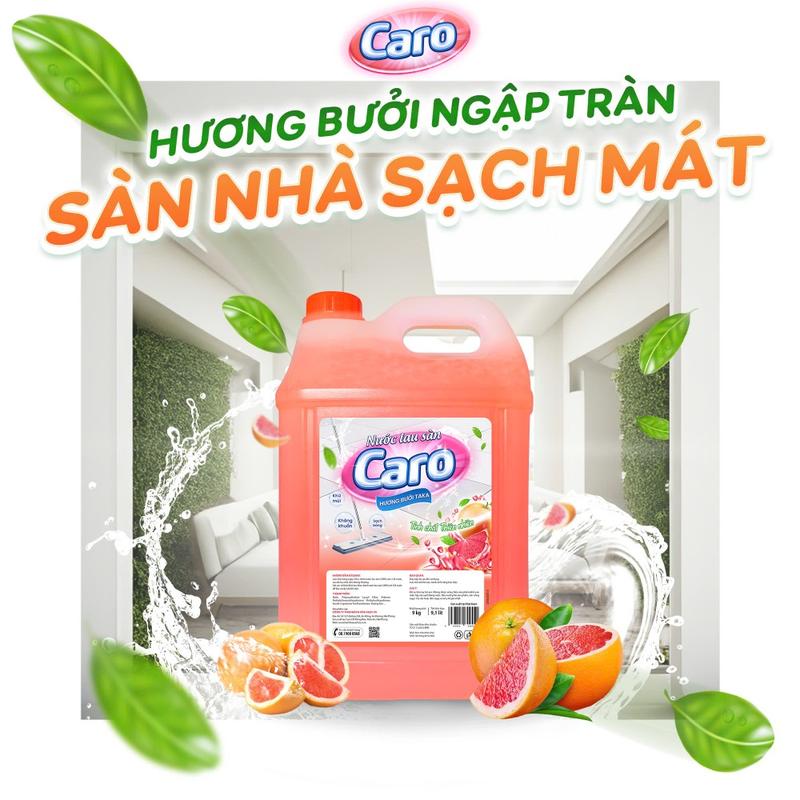 Product Introduction of Nước Lau Sàn Caro 9kg hương Quế,hương hoa lily,hương xả chanh,hương Bưởi,giúp sàn nhà sạch bóng thơm tho suốt ngày dài Làm Sạch 12