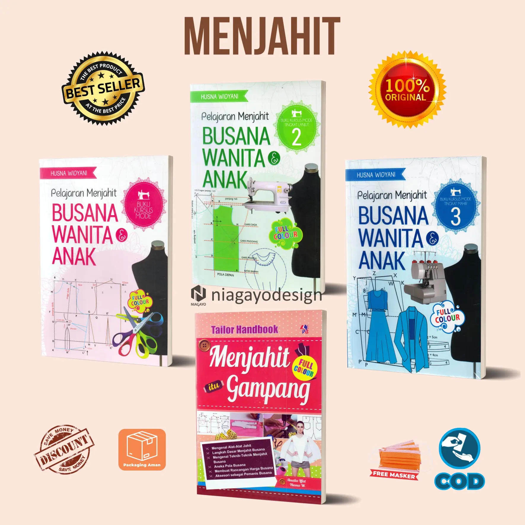 Buku Pola Dasar Menjahit : Buiku Kursus Menjahit Busana Wanita Perempuan Pakaian Pria Pola Baju Dan Cara Obras / Pustaka Baru Press - PB