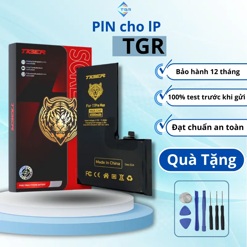 Pin cho điện thoại ip từ ip5-14ProMax, pin dung lượng chuẩn, cao chính hãng TGR bảo hành 12 tháng
