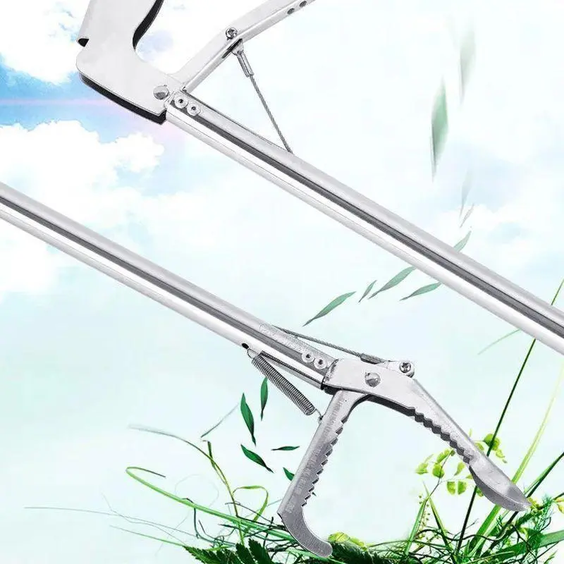 Snake Tongs Stainless Steel 150CM - Alat Penangkap Ular & Sampah, Dilipat Ringkas + Pegas Karet Anti Karat 2