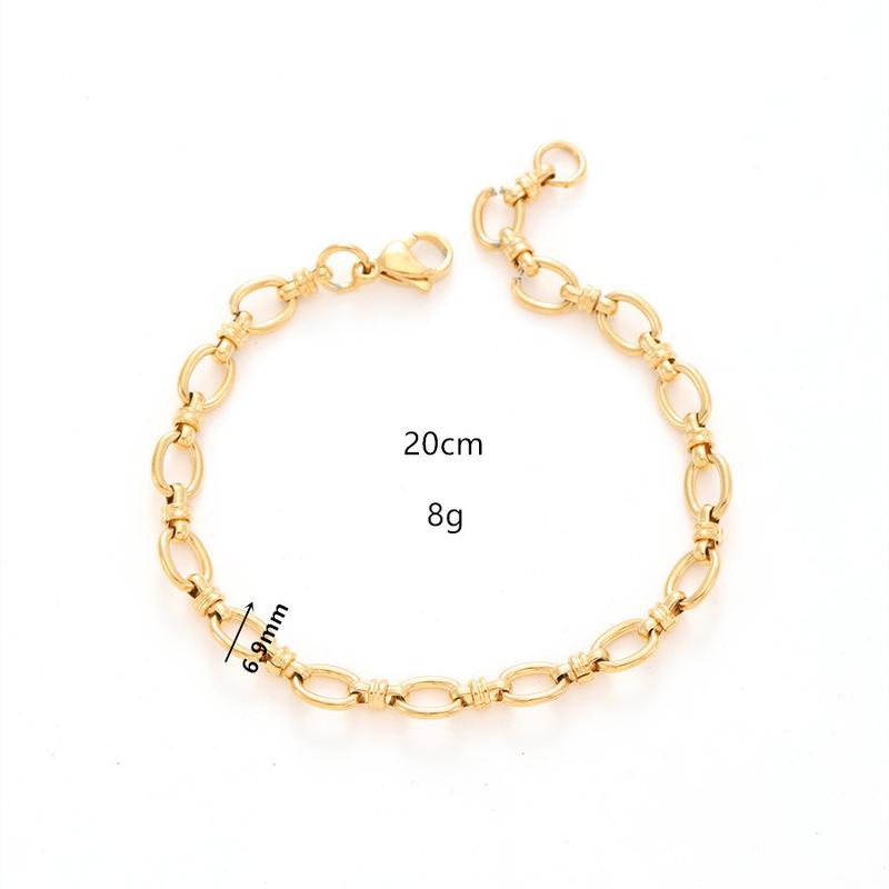 Product Introduction of Fashion new Europe and the United States cold wind titanium steel bracelet colorfast jewelry. 5