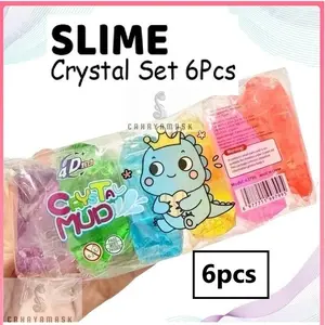 Slime Jelly Crsytal Mud isi 6/Slime Glitter isi 6pcs