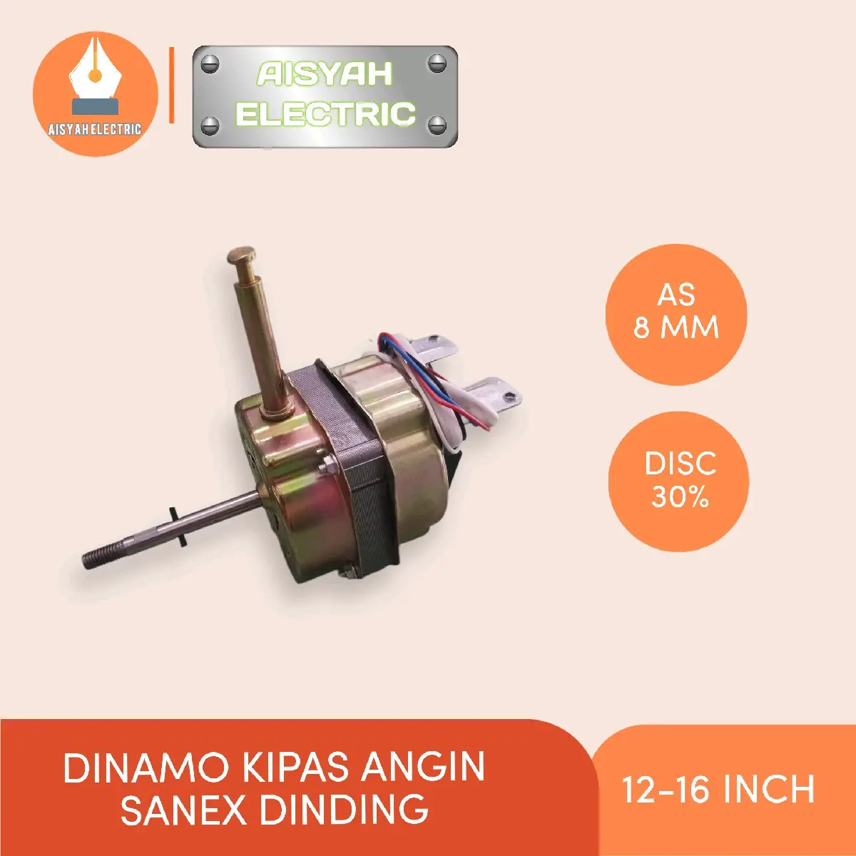 DINAMO KIPAS ANGIN MERK SANEX DINDING 12-16 INCH Listrik
