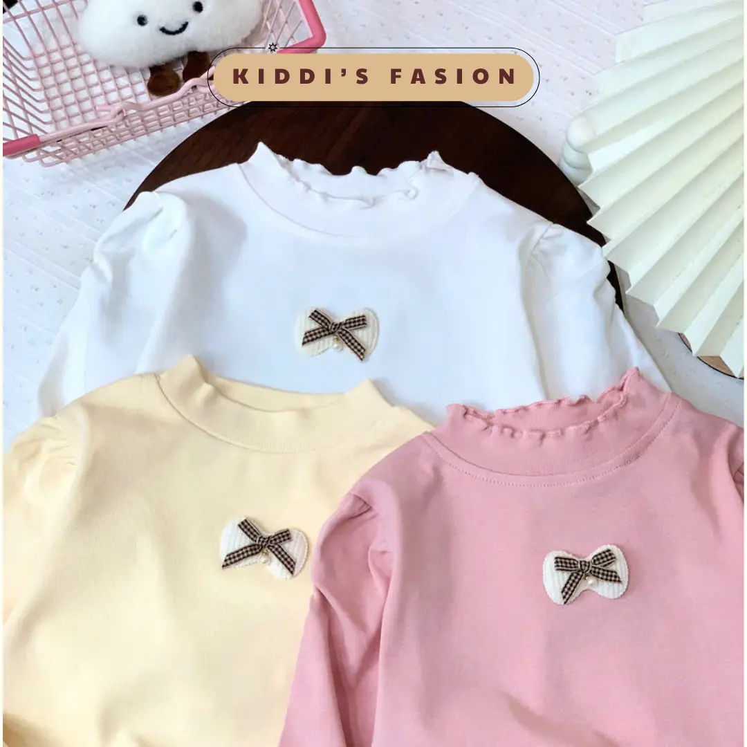 Áo giữ nhiệt chun tay bồng gắn nơ cho bé gái K23AGNG20 KIDDI'S FASHION