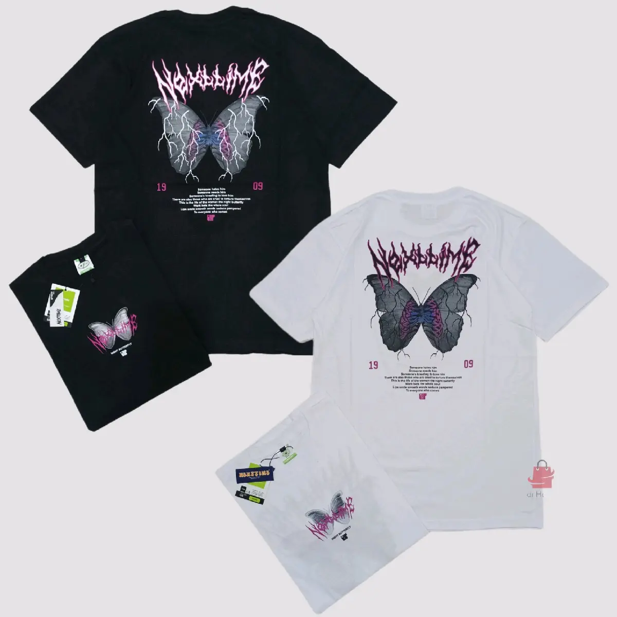 Kaos Distro Original / Tshirt Distro / Baju Distro NEXT TIME Night Butterfly