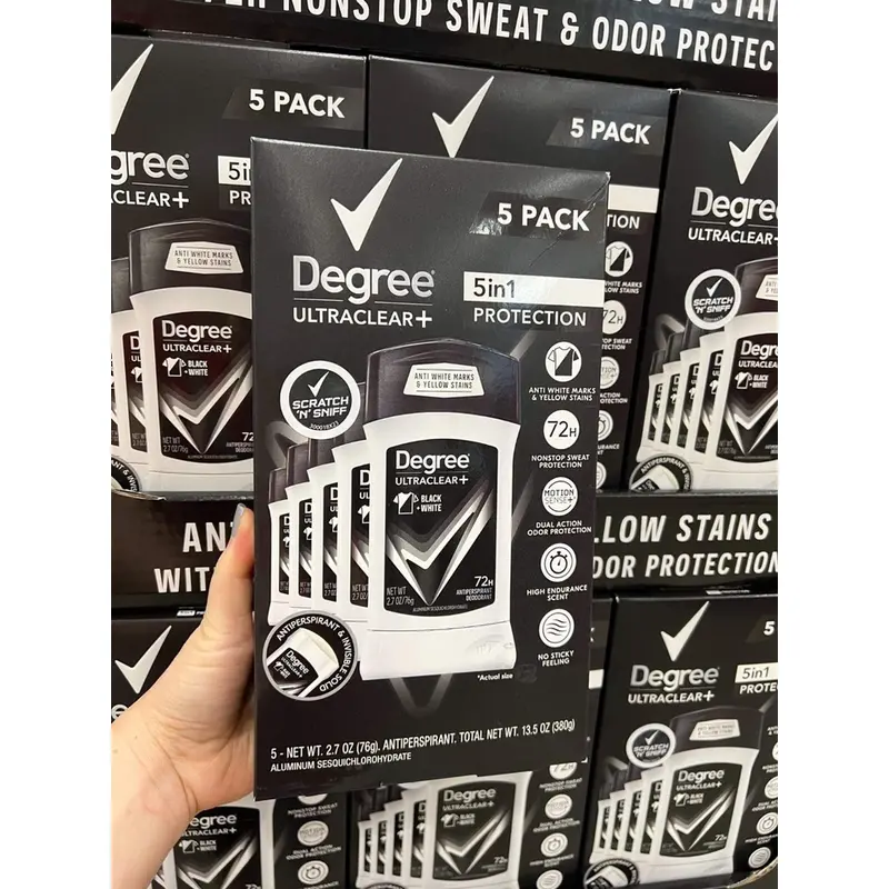 Lăn khử mùi lăn nách DEGREE Men Black + White | Cool Rush | Sport 76g (Trắng)/ Lăng khử mùi nam 6