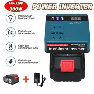 ❤️Tahan Lama❤️Inverter 21V ke 220V 150W Inverter Multifungsi 3 USB Port Fast Charging Baterai litium - Baterai Makita Soket Konverter Daya Multifungsi Pengisi Daya Cepat