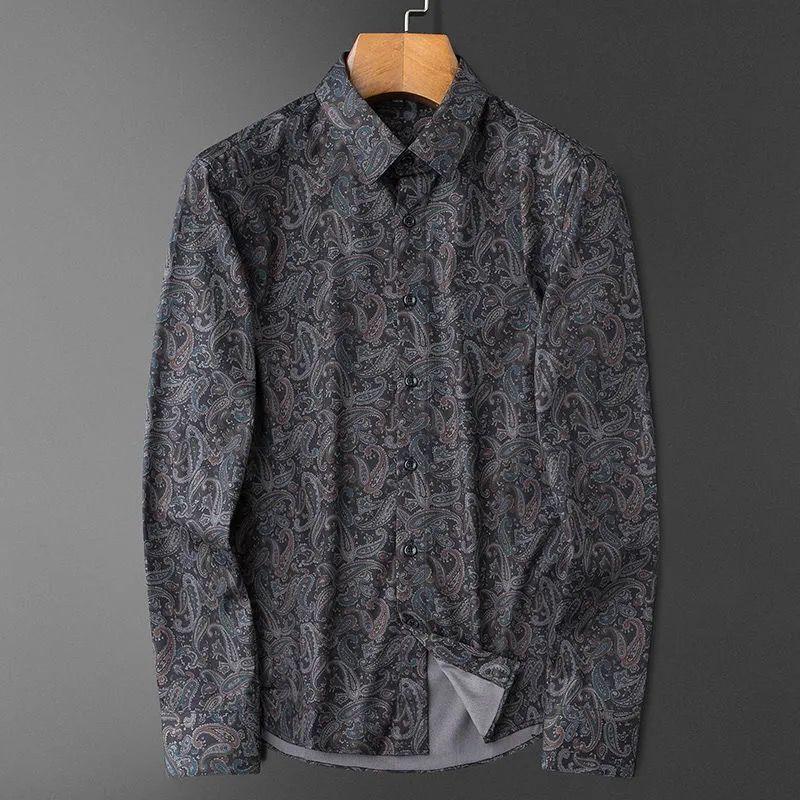 Áo Sơ Mi Nam Mới, Dài Tay, Mỏng, In Họa Tiết Paisley, Cao Cấp Và Giá Cả Phải Chăng, Sang Trọng, Thời Trang, Không Cần Ủi Menswear 4